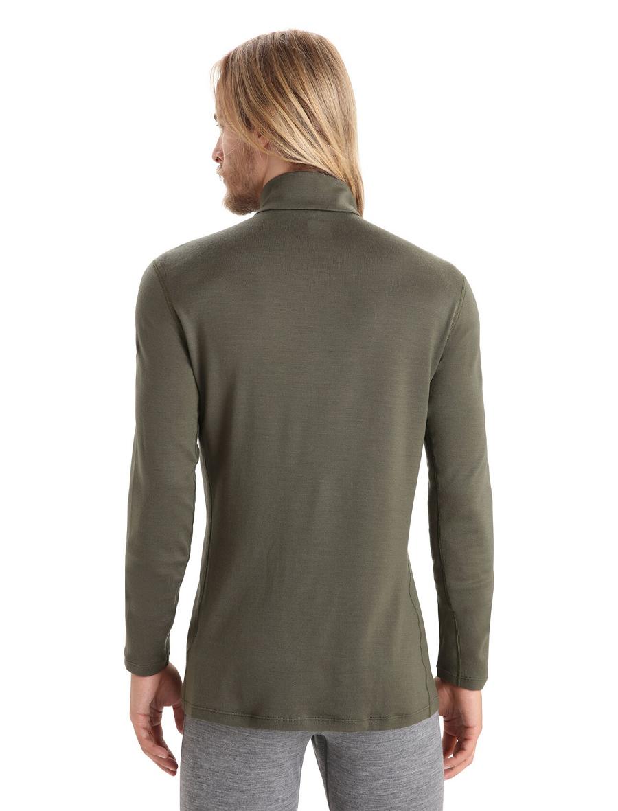 Icebreaker Merino 260 Tech Long Sleeve Half Zip Thermal Top Miesten Base Layers Oliivinvihreä | FI 1384PJJQ